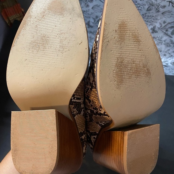 Steve Madden | Women's brown & cream Leather Python Print Ankle Boots - 10 - Picture 8 of 9